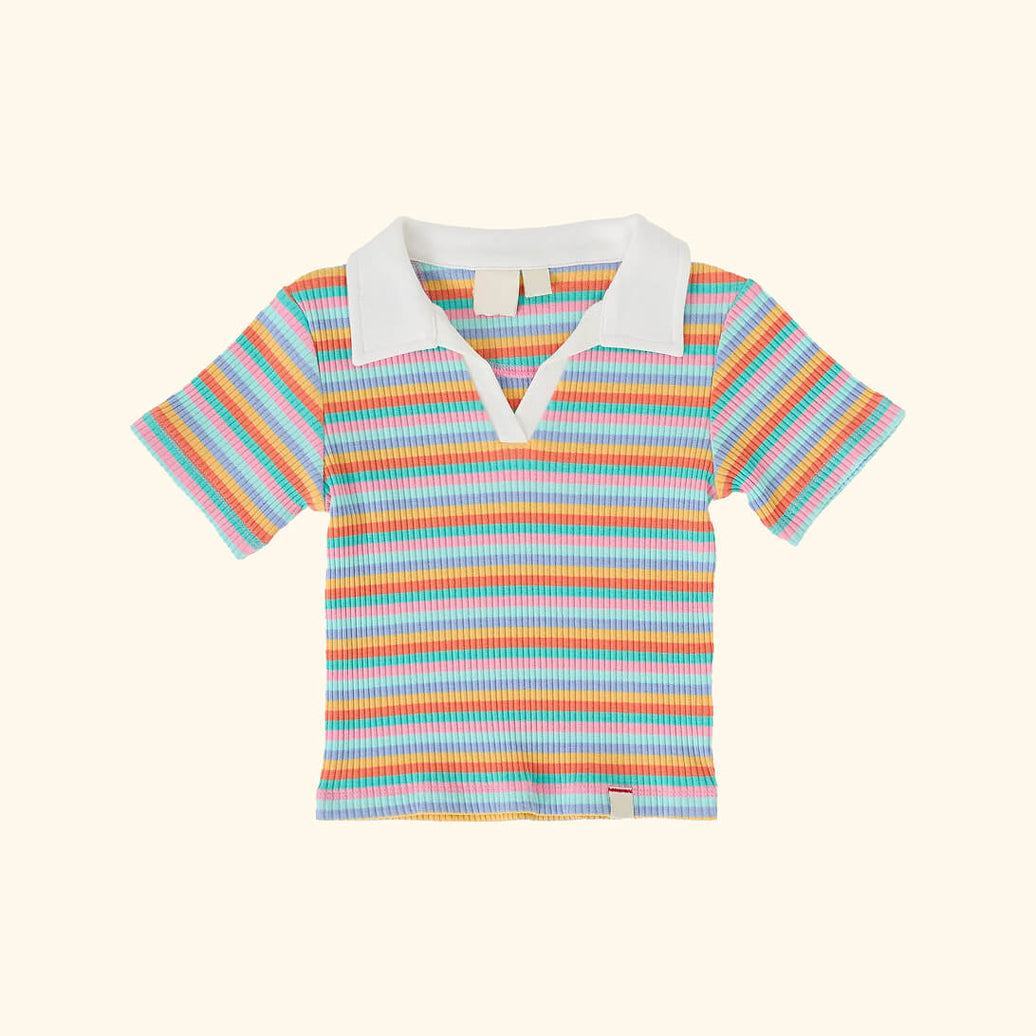 Candy Stripe Pia Collared T-Shirt