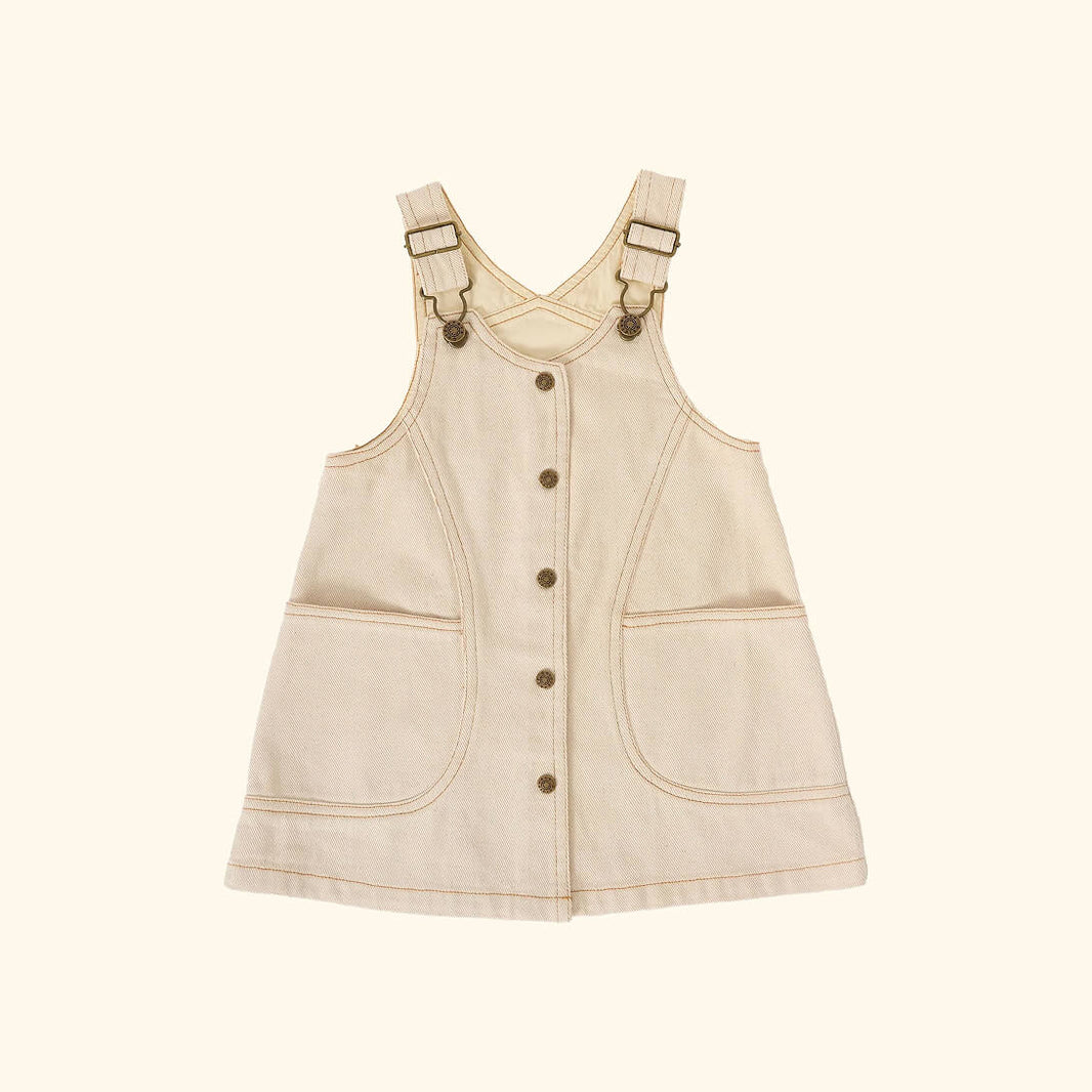 Penelope Pinafore Pocket Dress Oat
