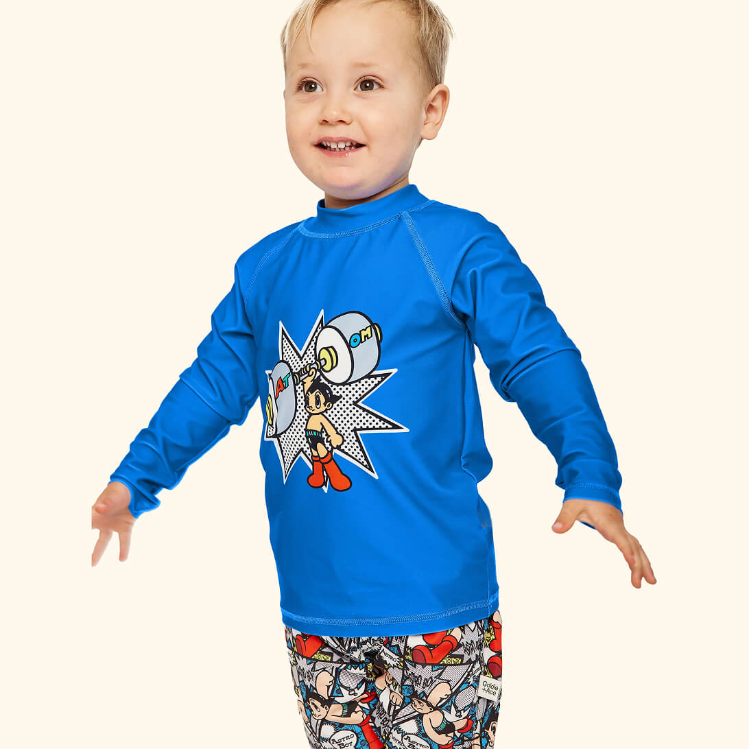 Astro Boy The Mighty Atom Swim Rash Vest Blue