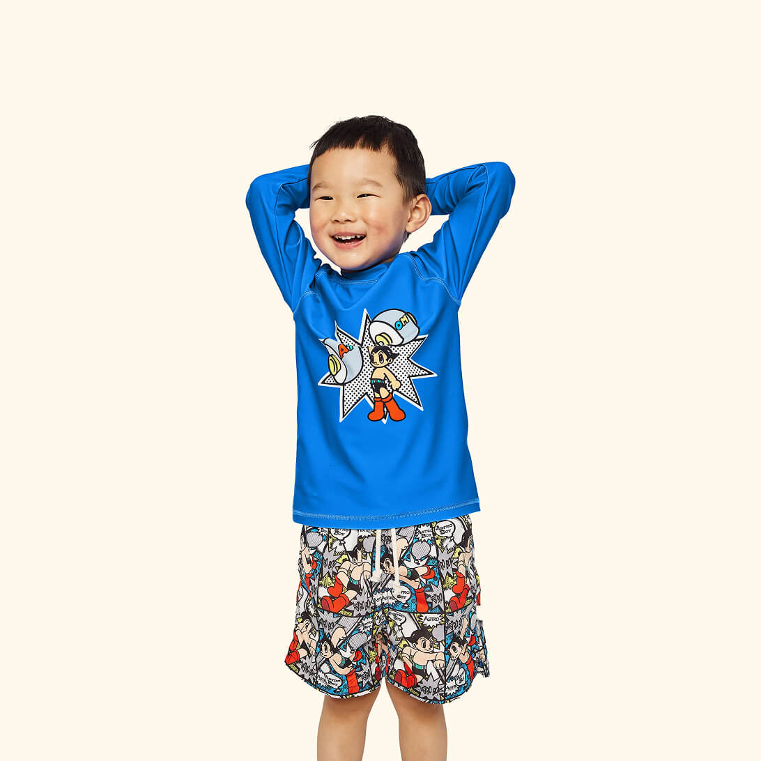 Astro Boy The Mighty Atom Swim Rash Vest Blue