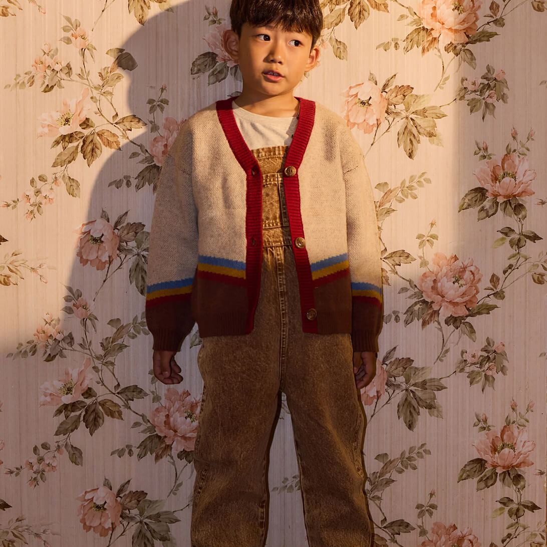 Austin Vintage Washed Denim Overalls Brown