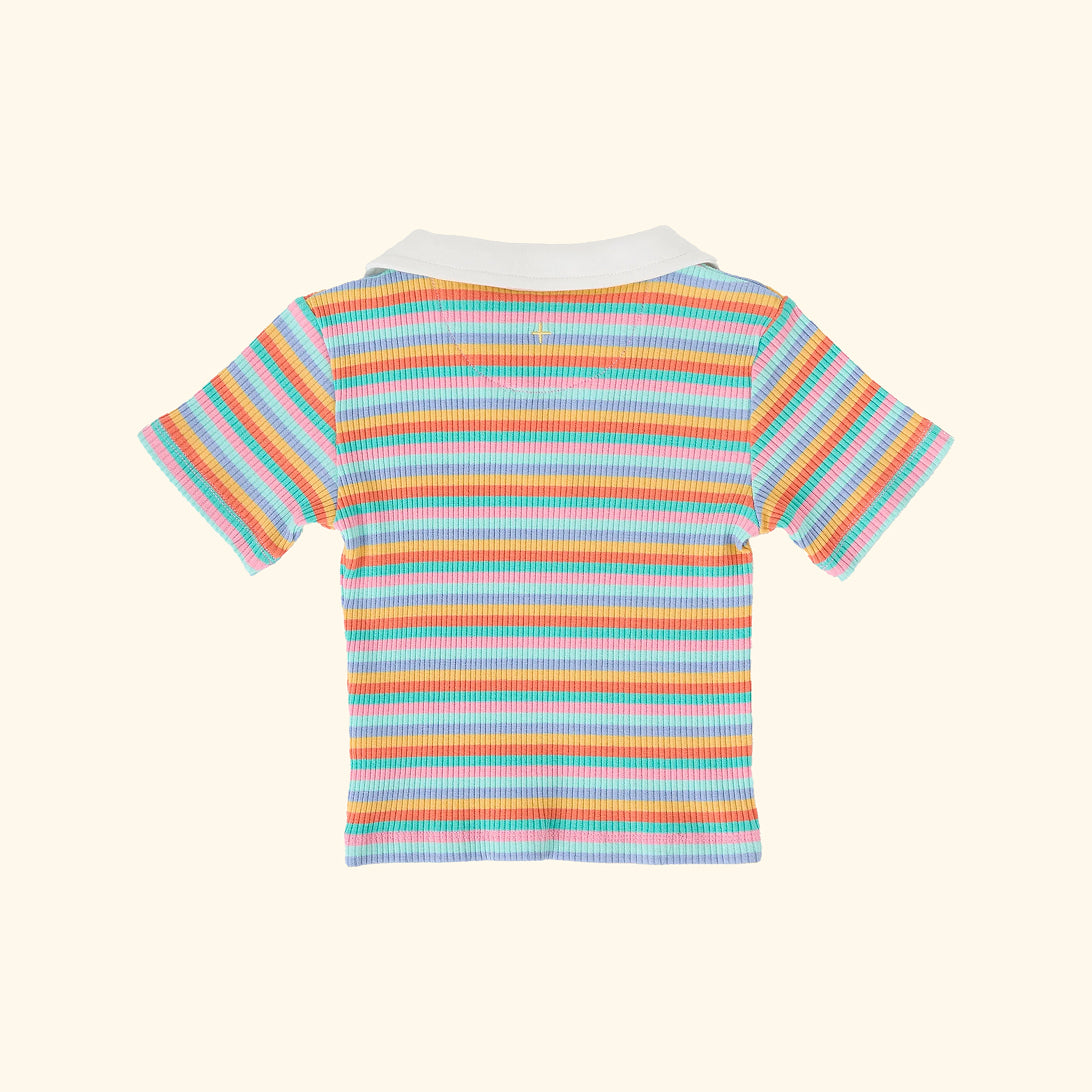 Candy Stripe Pia Collared T-Shirt
