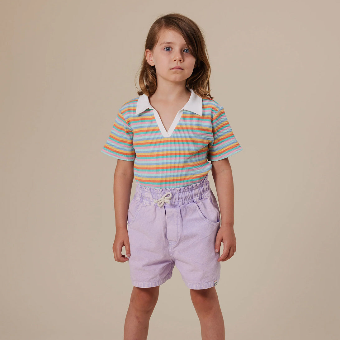 Candy Stripe Pia Collared T-Shirt