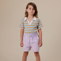 Candy Stripe Pia Collared T-Shirt