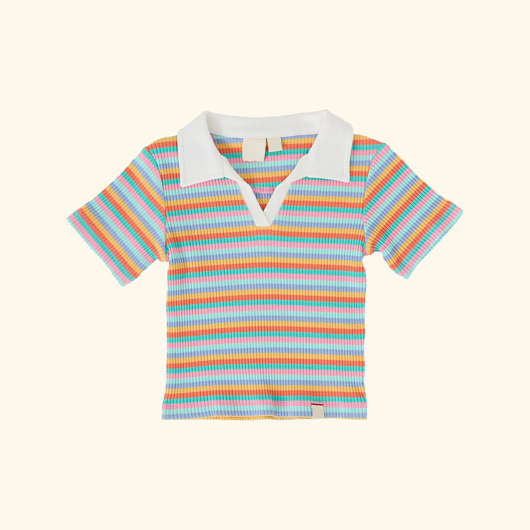Candy Stripe Pia Collared T-Shirt