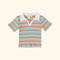 Candy Stripe Pia Collared T-Shirt