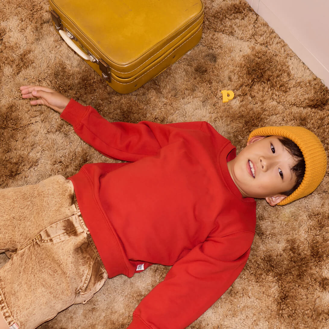 Goldie Crew Embroidered Sweater Red