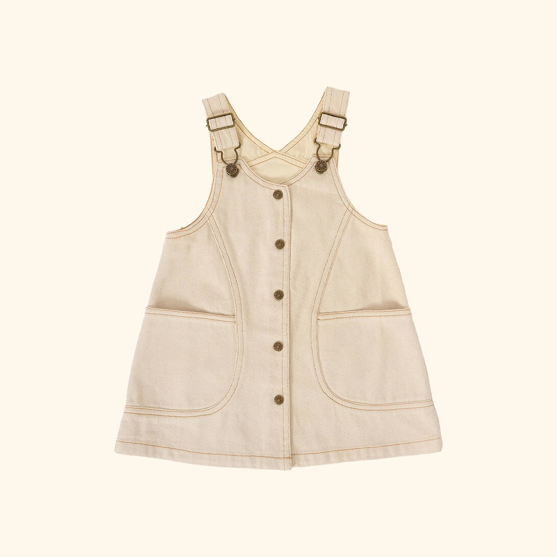 Penelope Pinafore Pocket Dress Oat