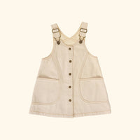 Penelope Pinafore Pocket Dress Oat