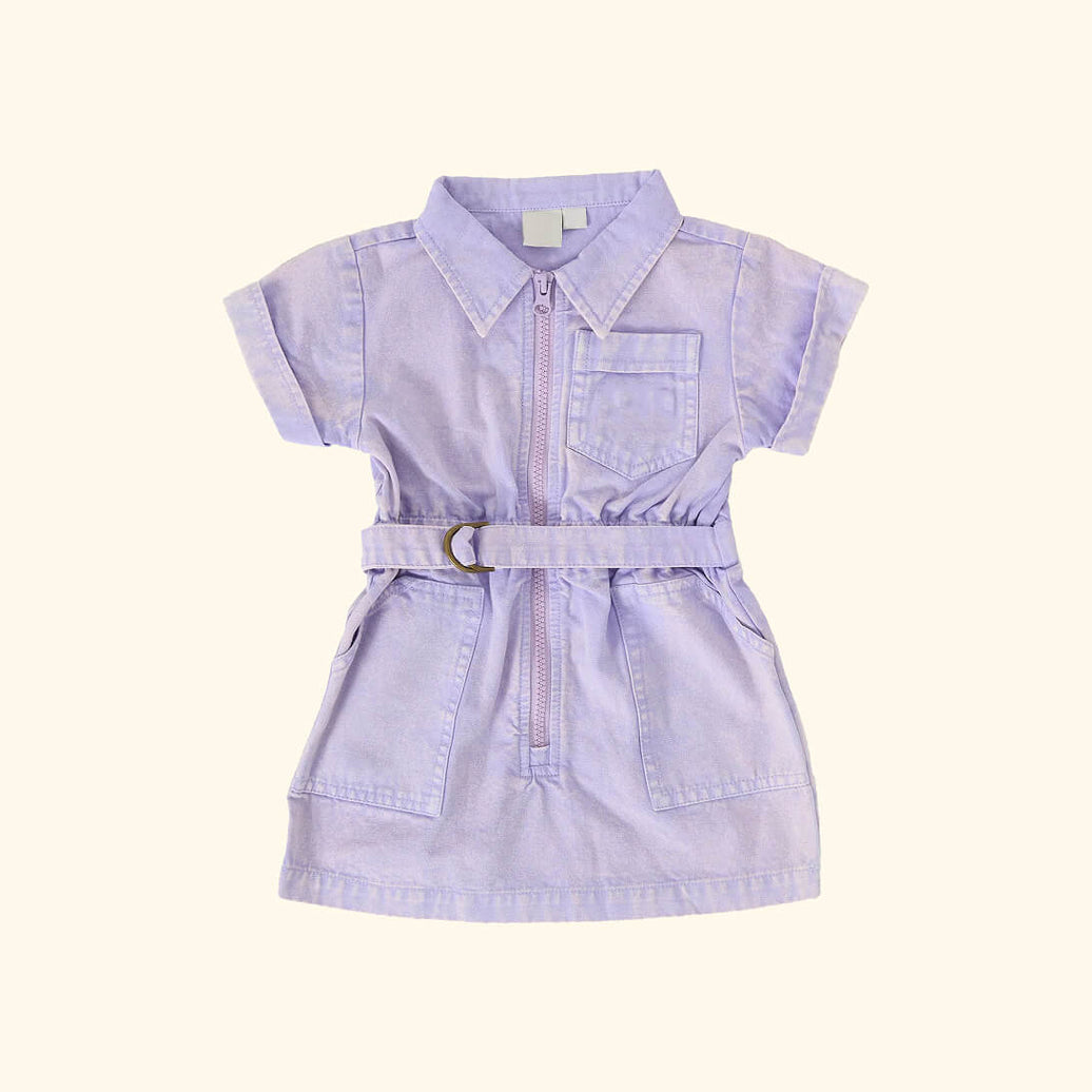 Piper Denim Belted Dress Mauve
