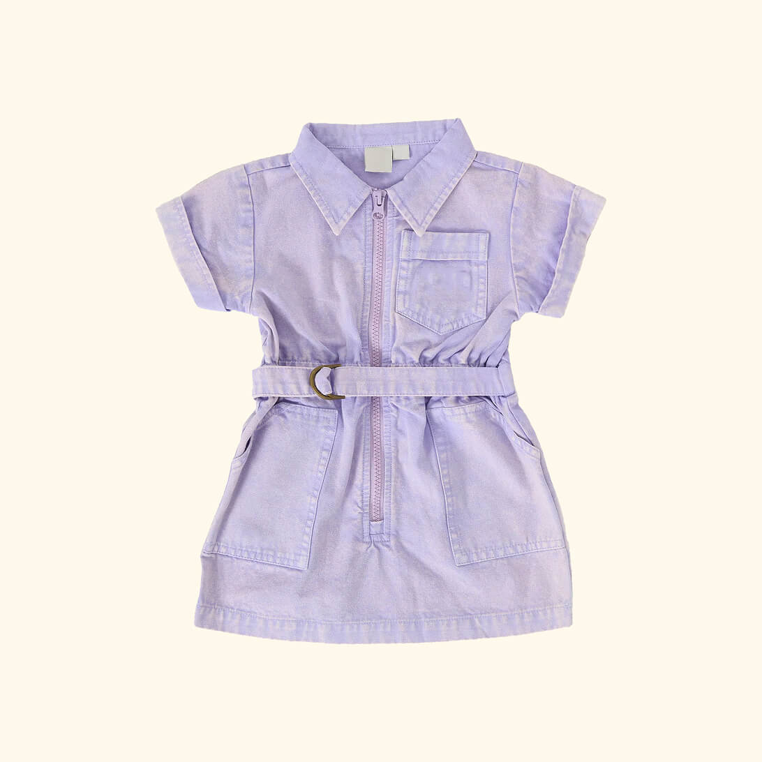 Piper Denim Belted Dress Mauve