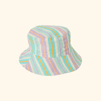 Resort Stripe Linen Bucket Hat