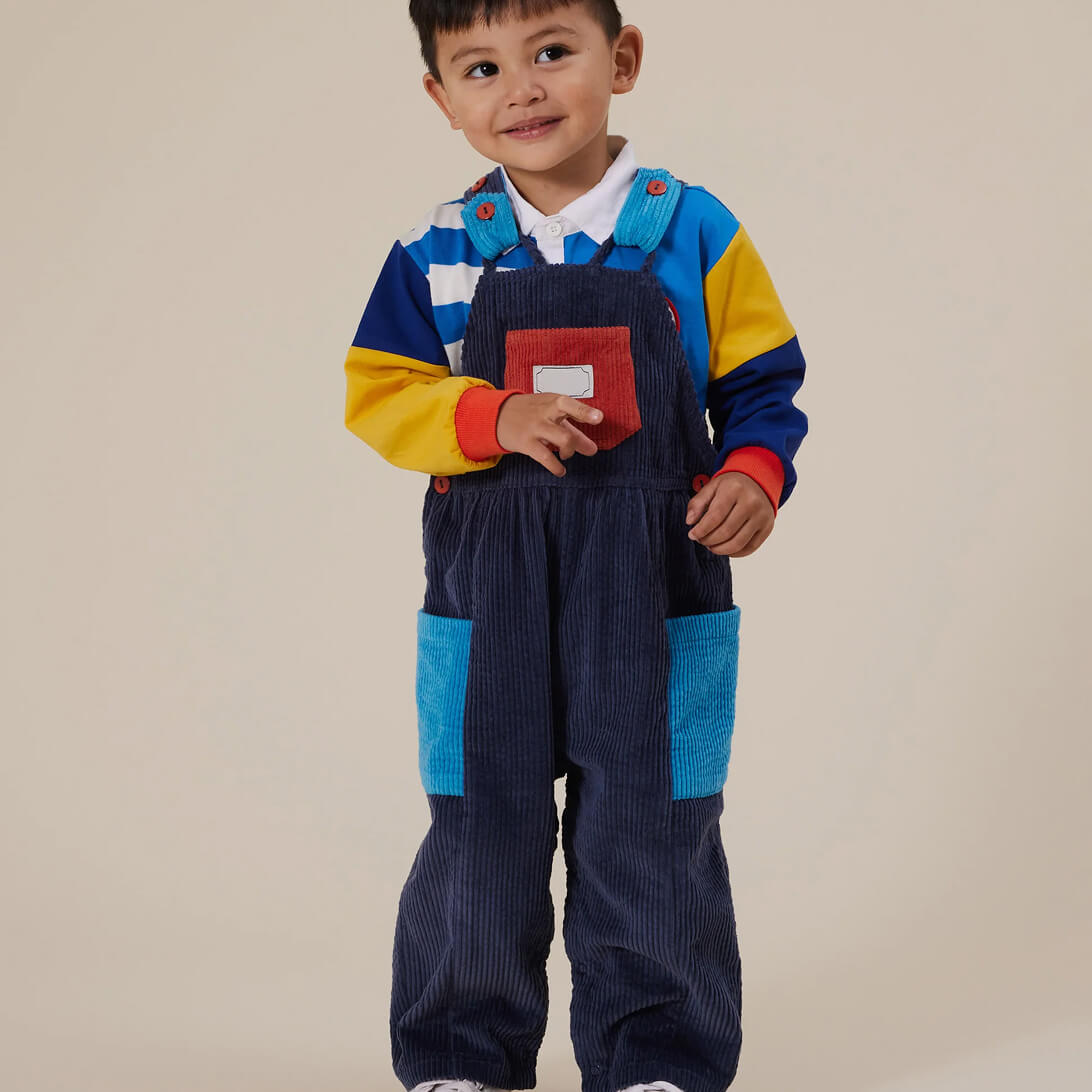 Sammy Corduroy Colour Block Overalls