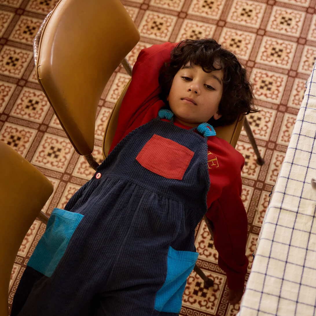 Sammy Corduroy Colour Block Overalls